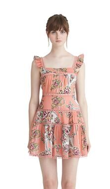 Aijek x Revolve Naomi Flutter Sleeve Dress Sz 1